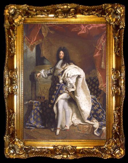 framed  Hyacinthe Rigaud Portrait of Louis XIV, ta009-2
